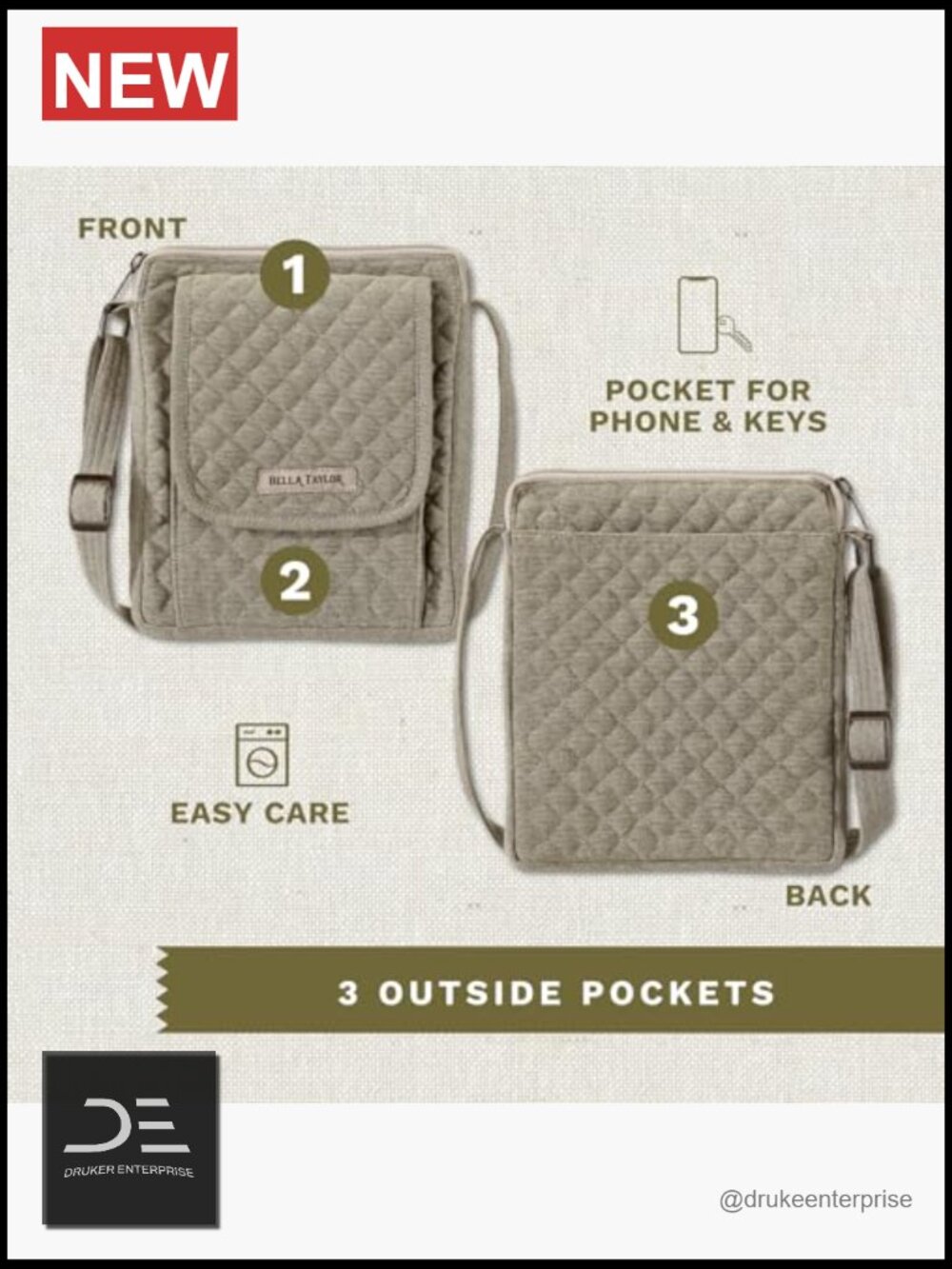 Mini Crossbody Purse with Built In Wallet - Picture 4 of 6